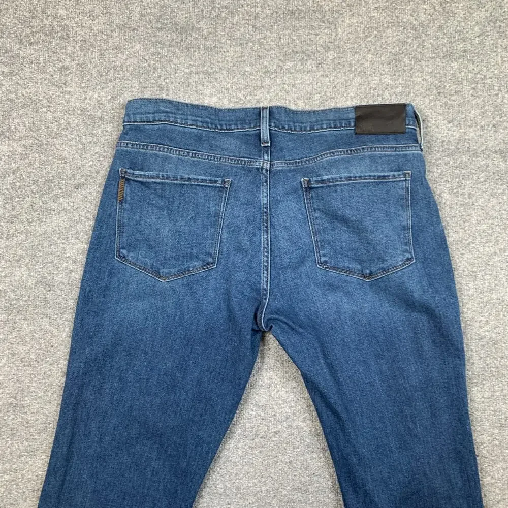 Paige Jeans Mens 33 Blue Federal Boxter Slim Fit Whiskered Stretch Medium Wash